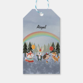Feestelijke dieren cadeaulabel