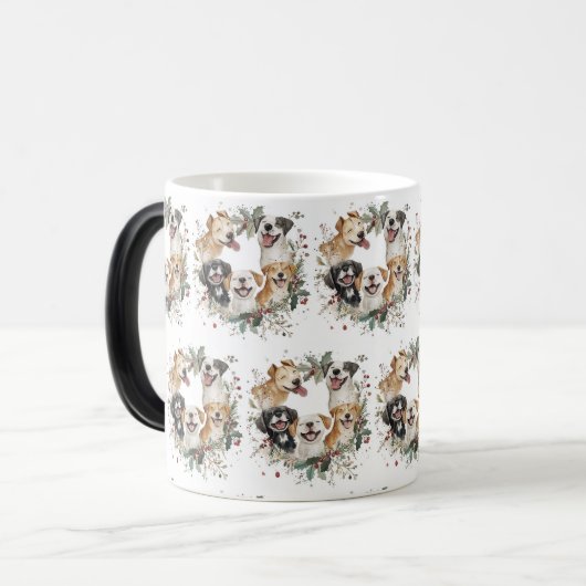 Feestelijke dieren in Christmas Wreath Art Magische Mok (Voorkant links)