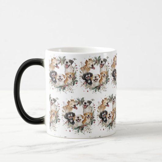 Feestelijke dieren in Christmas Wreath Art Magische Mok (Links)