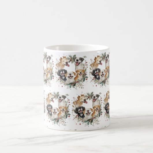 Feestelijke dieren in Christmas Wreath Art Magische Mok (Center)