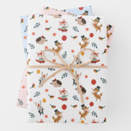 Feestelijke dieren inpakpapier vel