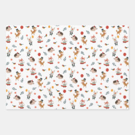 Feestelijke dieren inpakpapier vel