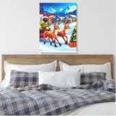 Feestelijke dieren Kerst Canvas Art 18"x24"Design (Insitu (Slaapkamer))