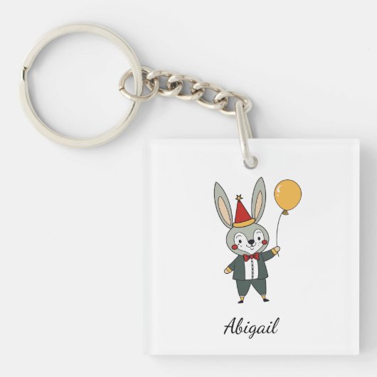 Feestelijke dieren - Konijn Sleutelhanger (voorkant)