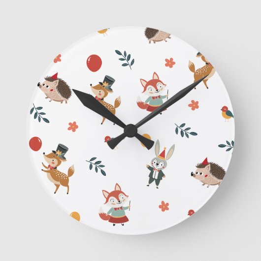 Feestelijke dieren ronde klok (Voorkant)