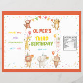 Feestelijke Dieren Verjaardags Zak Chips Wrapper Flyer (Voorkant)