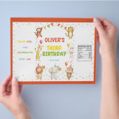 Feestelijke Dieren Verjaardags Zak Chips Wrapper Flyer (Hand)