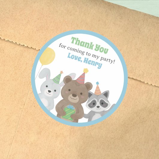 Feestelijke Dieren Verjaardagsfeest Favor Ronde Sticker