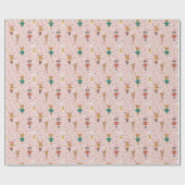 Feestelijke Dierenvrienden Kerstpatroon Cadeaupapier (Vlak)