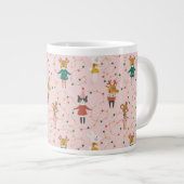 Feestelijke Dierenvrienden Kerstpatroon Grote Koffiekop (Voorkant rechts)