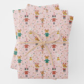 Feestelijke Dierenvrienden Kerstpatroon Inpakpapier Vel (In situ)