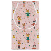 Feestelijke Dierenvrienden Kerstpatroon Klein Cadeauzakje (Achterkant)