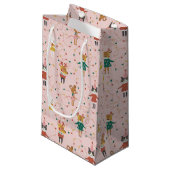Feestelijke Dierenvrienden Kerstpatroon Klein Cadeauzakje (Voorkant Gekanteld)