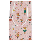 Feestelijke Dierenvrienden Kerstpatroon Klein Cadeauzakje (Voorkant)