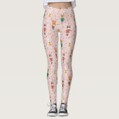 Feestelijke Dierenvrienden Kerstpatroon Leggings (Voorkant)