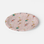 Feestelijke Dierenvrienden Kerstpatroon Papieren Bordje (Gekanteld)