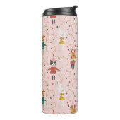 Feestelijke Dierenvrienden Kerstpatroon Thermosbeker (Gedraaid links)