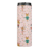 Feestelijke Dierenvrienden Kerstpatroon Thermosbeker (Achterkant)