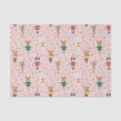 Feestelijke Dierenvrienden Kerstpatroon Tissuepapier (Voorkant)