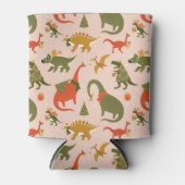Feestelijke Dinosaur kerstboom vakantiepatroon Blikjeskoeler (Voorkant)