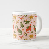 Feestelijke Dinosaur kerstboom vakantiepatroon Grote Koffiekop (Voorkant rechts)