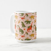 Feestelijke Dinosaur kerstboom vakantiepatroon Koffiemok (Voorkant links)