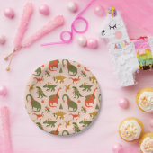 Feestelijke Dinosaur kerstboom vakantiepatroon Papieren Bordje (Feest)