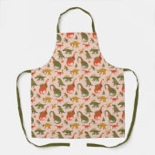 Feestelijke Dinosaur kerstboom vakantiepatroon Schort (Voorkant)