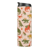 Feestelijke Dinosaur kerstboom vakantiepatroon Thermosbeker (Geroteerd rechts)