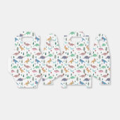 Feestelijke Dinosaurussen Kerstpatroon Bedankdoosjes (Uitgevouwen)
