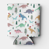 Feestelijke Dinosaurussen Kerstpatroon Blikjeskoeler (Voorkant)