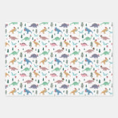 Feestelijke Dinosaurussen Kerstpatroon Inpakpapier Vel (Voorkant 2)