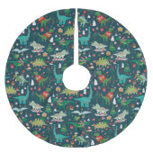 Feestelijke Dinosaurussen Kerstpatroon Kerstboom Rok (Voorkant)