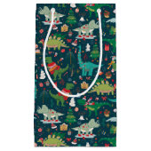 Feestelijke Dinosaurussen Kerstpatroon Klein Cadeauzakje (Voorkant)