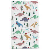 Feestelijke Dinosaurussen Kerstpatroon Klein Cadeauzakje (Achterkant)