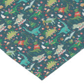 Feestelijke Dinosaurussen Kerstpatroon Korte Tafelloper (Hoek)