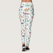 Feestelijke Dinosaurussen Kerstpatroon Leggings (Achterkant)