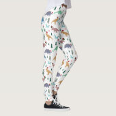 Feestelijke Dinosaurussen Kerstpatroon Leggings (Rechts)
