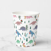 Feestelijke Dinosaurussen Kerstpatroon Papieren Bekers (Rechts)
