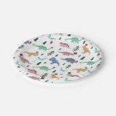 Feestelijke Dinosaurussen Kerstpatroon Papieren Bordje (Gekanteld)