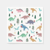 Feestelijke Dinosaurussen Kerstpatroon Servet (Voorkant)