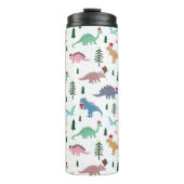 Feestelijke Dinosaurussen Kerstpatroon Thermosbeker (Voorkant)