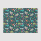 Feestelijke Dinosaurussen Kerstpatroon Tissuepapier (Voorkant)
