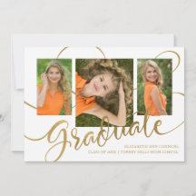 Feestelijke diploma uitreiking nep goud multi foto