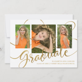 Feestelijke diploma uitreiking nep goud multi foto aankondiging
