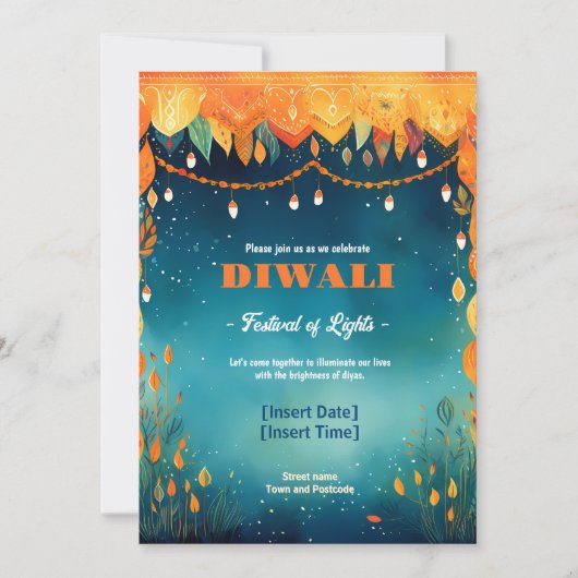 Feestelijke Diwali Reverie Kaart (Voorkant)