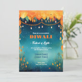 Feestelijke Diwali Reverie Kaart (Staand voorkant)