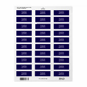 Feestelijke donkerblauwe kerstadres Sticker labels (Full Sheet)