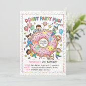 Feestelijke Donut Uitnodiging (Staand voorkant)