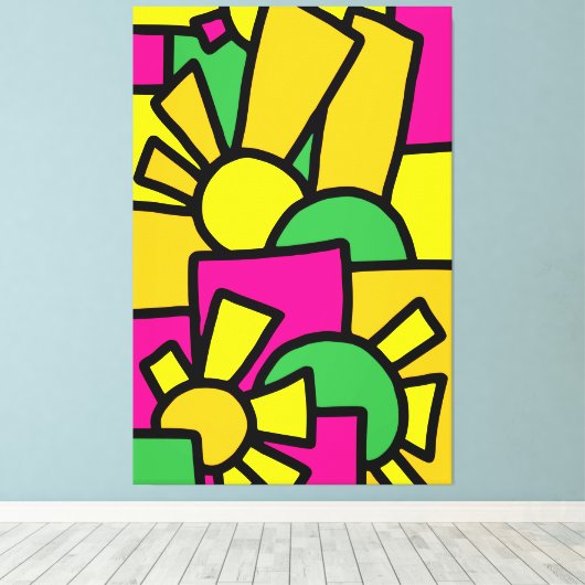 Feestelijke Doodle Art 42 Canvas Afdruk (Insitu (Houten vloer))
